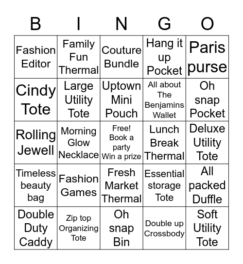 Thirty One bingo Card