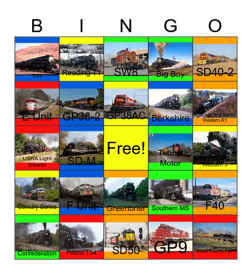 Locomotives of Chicago Bingo Card
