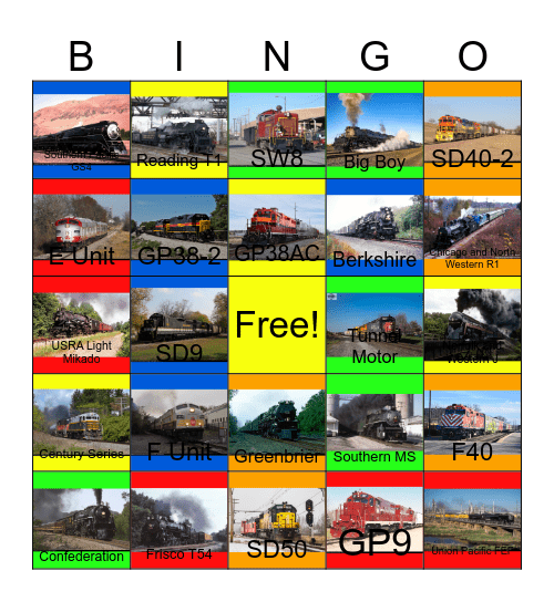 Locomotives of Chicago Bingo Card