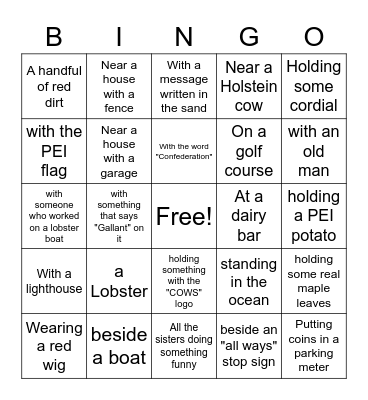 PEI Picture Bingo! Bingo Card