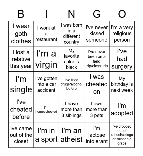 Bingo Bongo Bingo Card