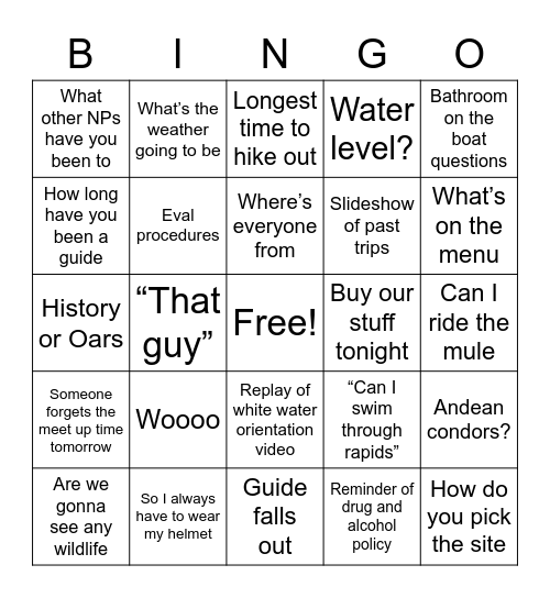 Bureau of Wrecklamation Bingo Card