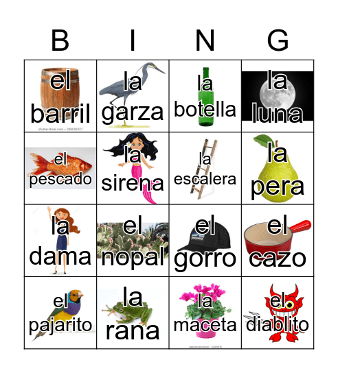 Loteria Mi Pueblito Bingo Card