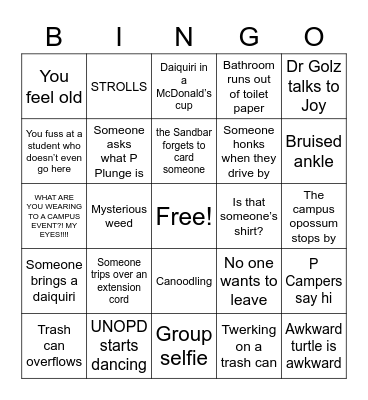 Block Party Bingo Card