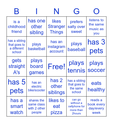 Find someone who... Bingo Card