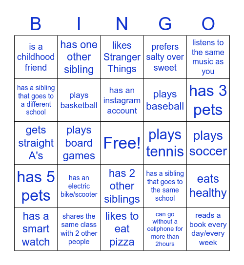 Find someone who... Bingo Card