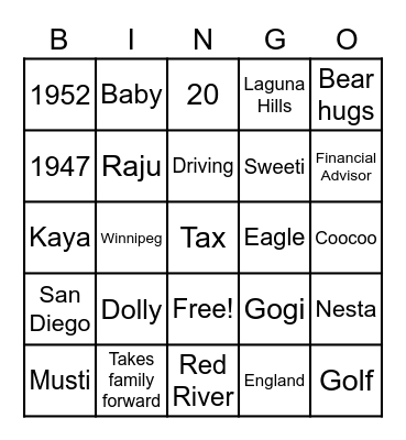 Kultar Trivia Bingo Card
