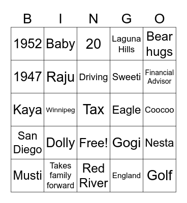 Kultar Trivia Bingo Card