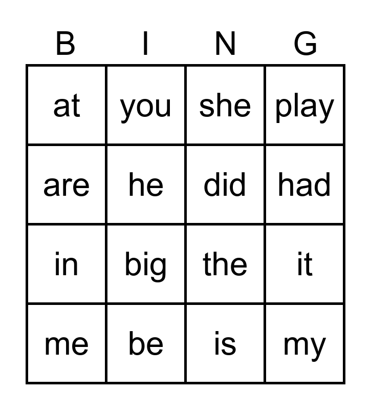 Sight Word Bingo (Q2) Bingo Card