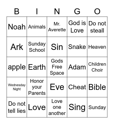 BIBLE Bingo Card