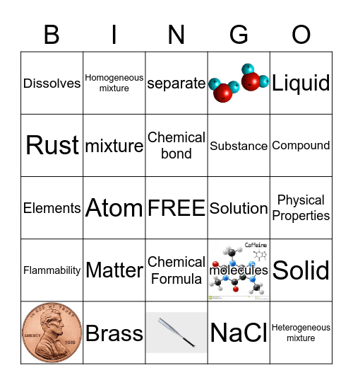 MATTER BINGO  Bingo Card