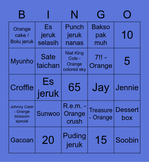 PUNYA SONGKANG Bingo Card