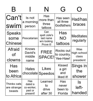 HAART BINGO! Bingo Card