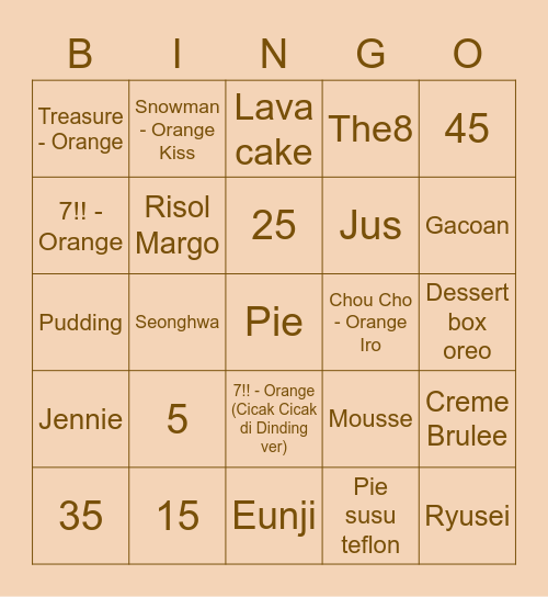 Rei 🦋 Bingo Card