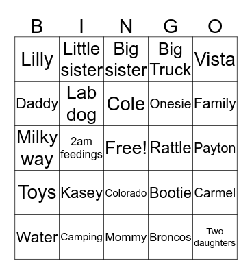 Coles Bingo Card