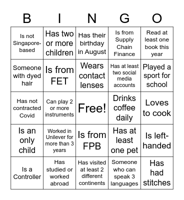 UI Fun Night Bingo (Performance Management) Bingo Card