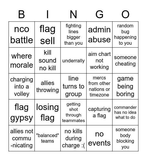 waterloo bingo Card