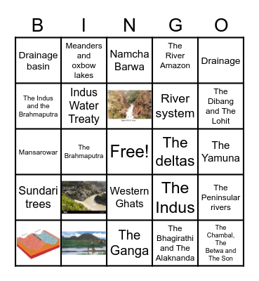 CLASS IX Ch 3-Drainage Bingo Card