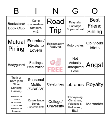 SOOBFEST Bingo Card