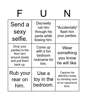 Fun Time Bingo Card