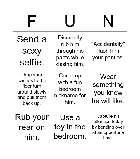 Fun Time Bingo Card