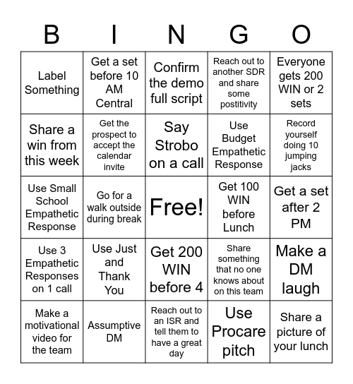 Sass Lab Friday Bingo Card