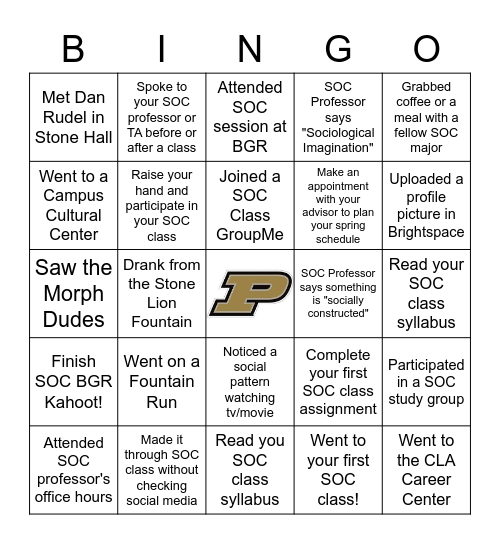 BGR 2022 Bingo Card