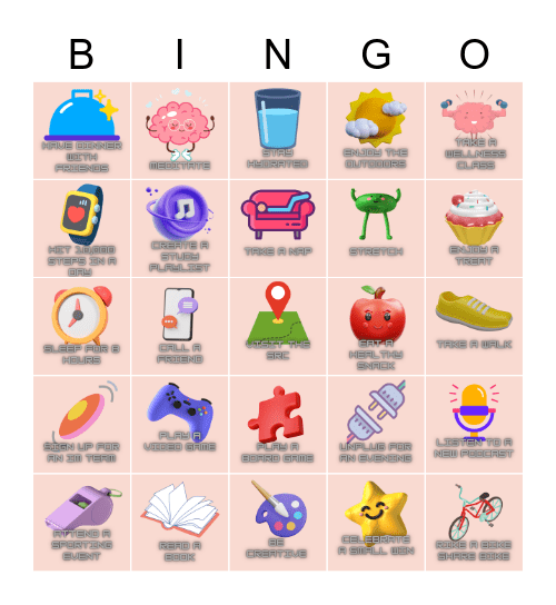 Wellness Wednesday Bingo Card