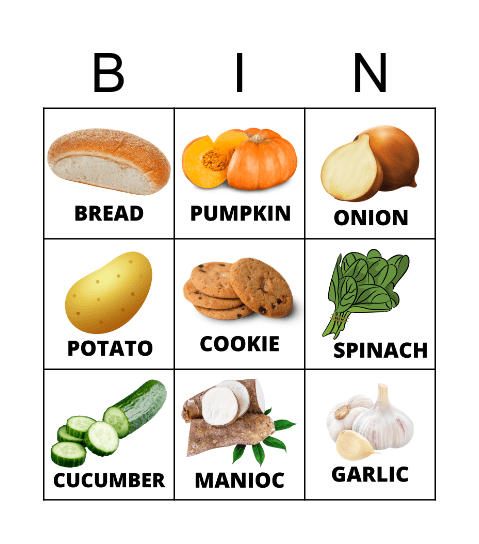 BINGO - FOOD Bingo Card