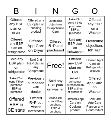 ESP Bingo - Cannot count on multiple squares Bingo Card