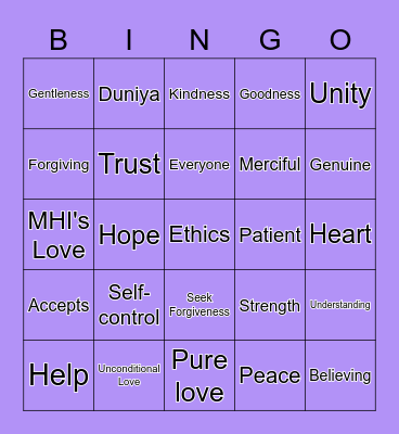 Love Bingo Card