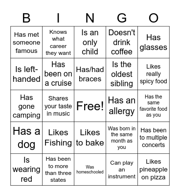 BINGO Card