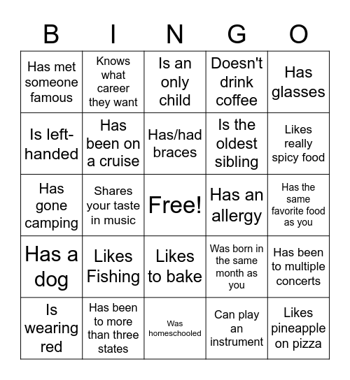 BINGO Card