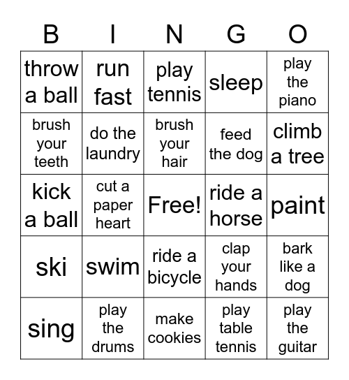 Can you...? Bingo Card