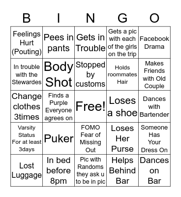 Wild Women 2015 Bingo Card