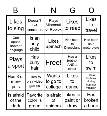 FIND SOMEONE WHO... Bingo Card