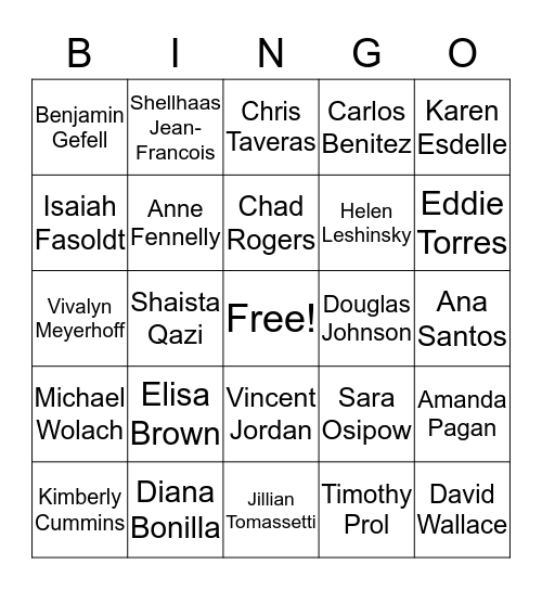 Parent And Staff Meet And Greet Game Bingo Card