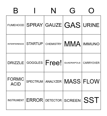 MASS SPEC WEEK BINGO Card