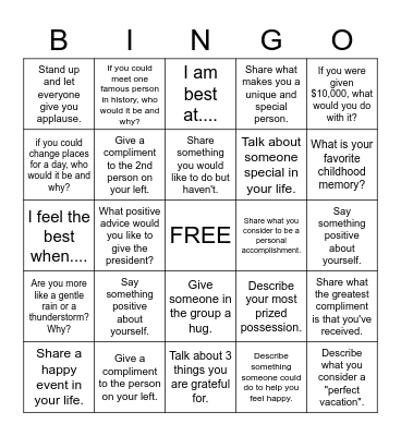 Social Bingo Card