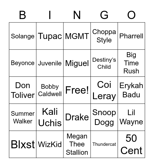 Trap Bingo! Bingo Card