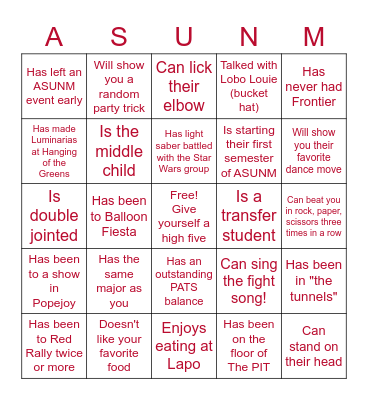 Find someone who... Bingo Card