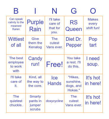 CORNER CLINIC BINGO Card