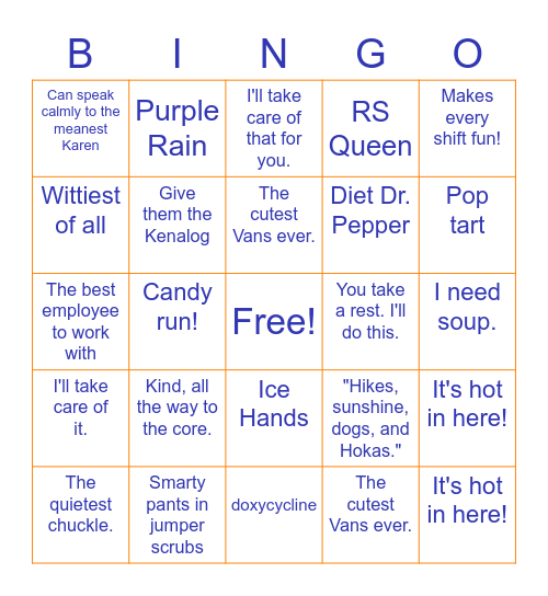 CORNER CLINIC BINGO Card