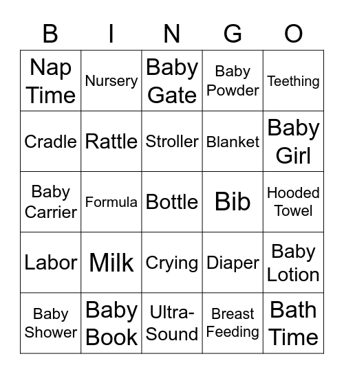 BABY BINGO Card