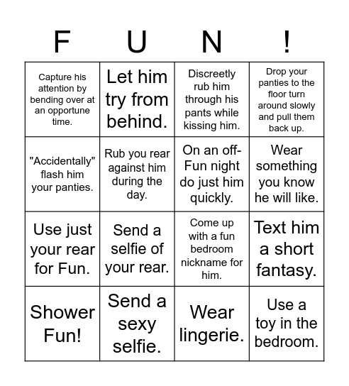 Fun Week Bingo Card