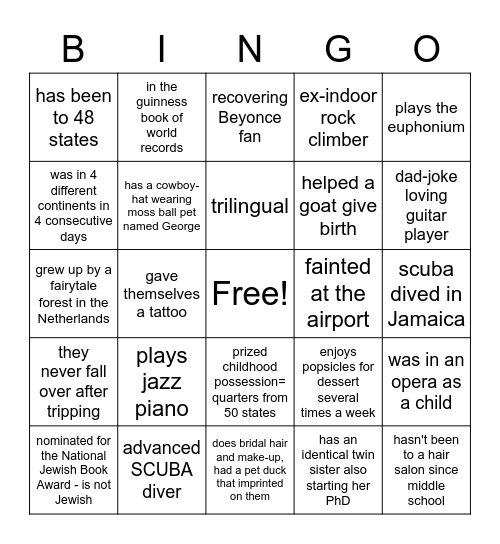 NS Retreat 2022 Bingo Card
