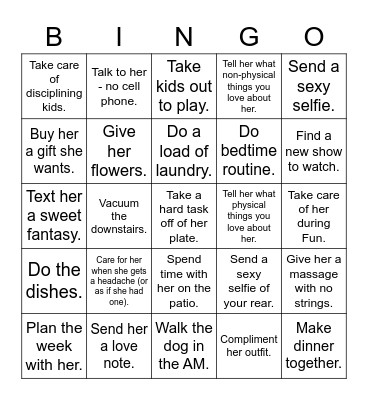 Fun Week Bingo Card