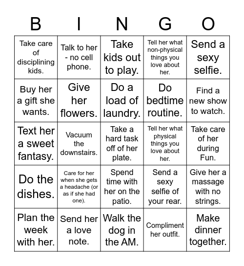 Fun Week Bingo Card