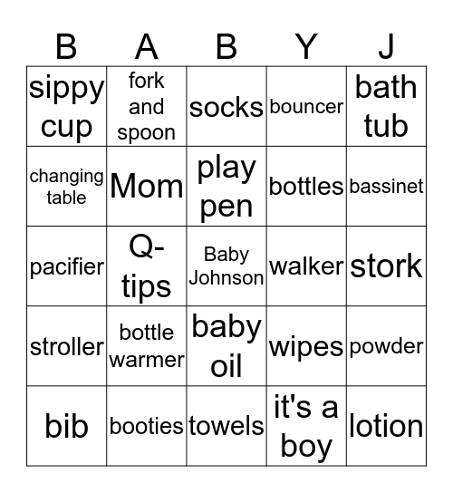 CURTISHIA'S BABY SHOWER Bingo Card