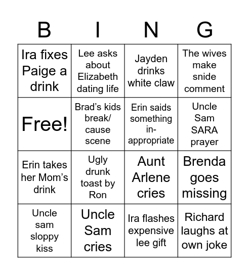 Bar-Mitzvah Bonanza Bingo Card